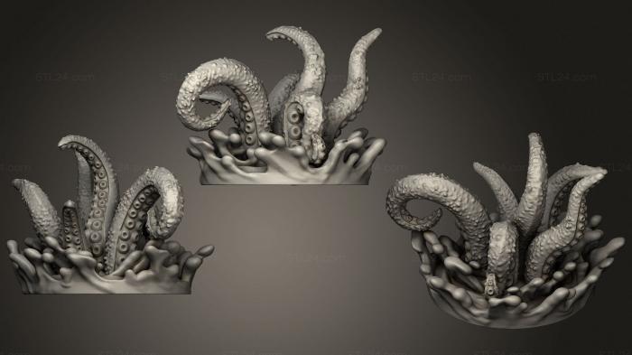 Figurines heroes, monsters and demons (Tentacles, STKM_2466) 3D models for cnc